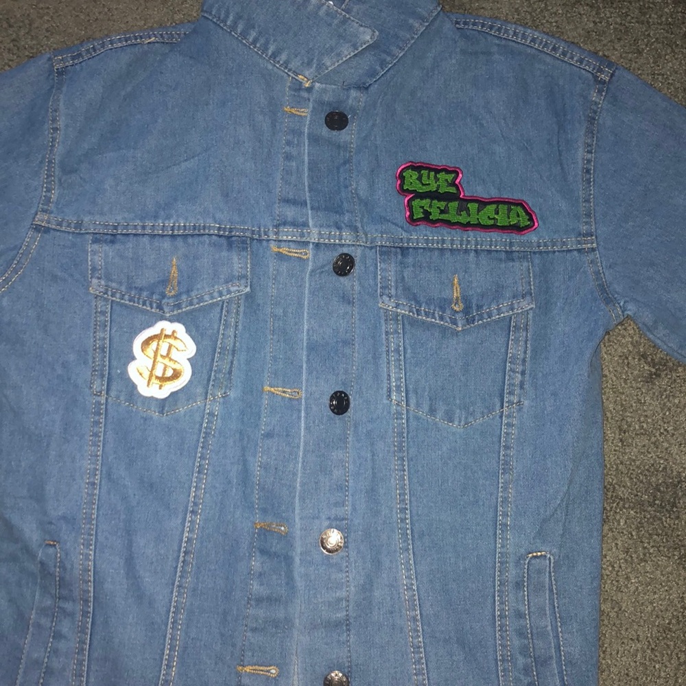Embroided blue jean jacket